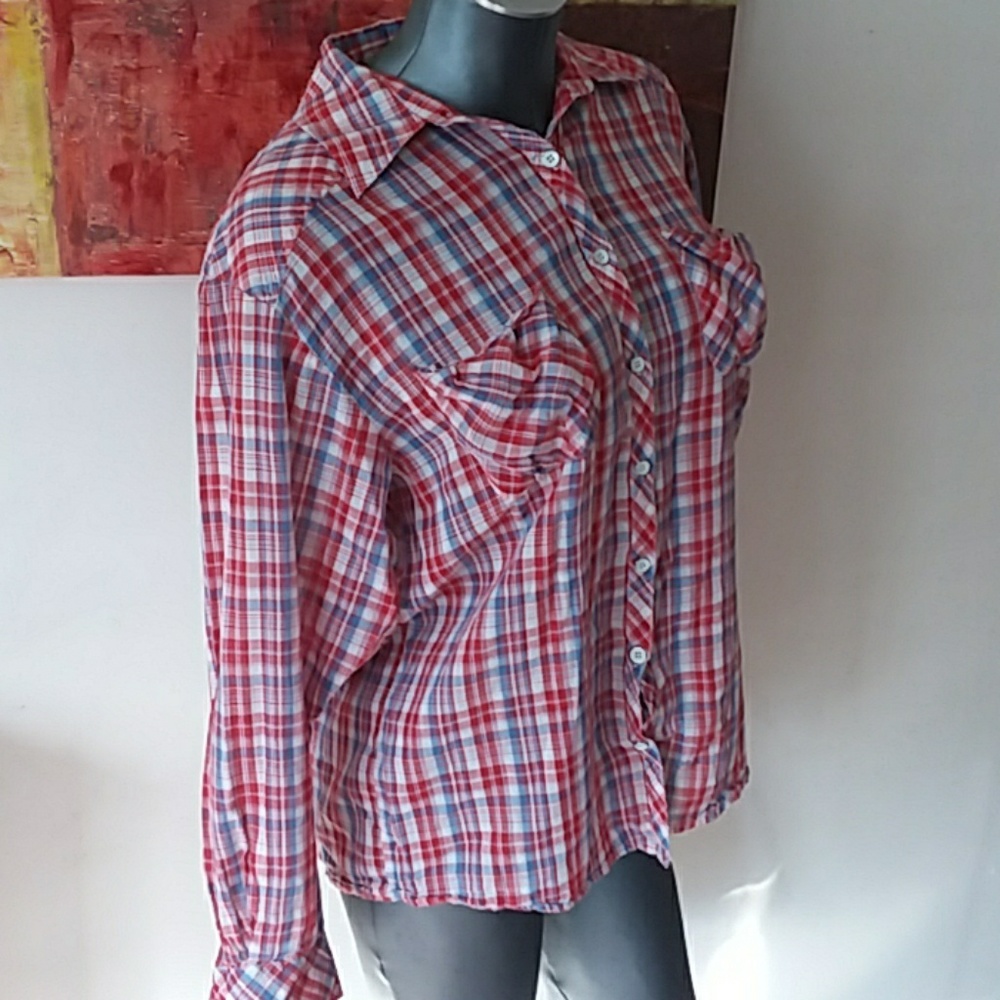 4/$20 KENSIE Pretty plaid puffy pockets - Picture 4 of 8